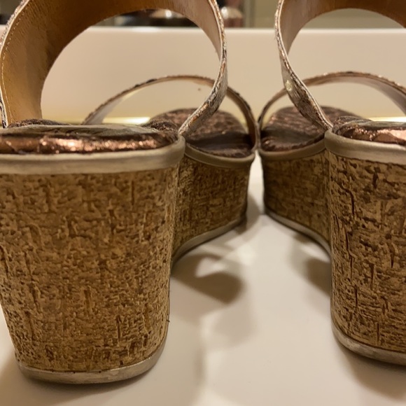 HP❤️Love and Liberty cork wedge sandals. Size 38 (8). Tan, brown, and black. NWB - Picture 6 of 8